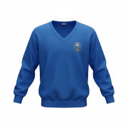 Unisex Royal V-Neck Sweatshirt Inc Embroidered Logo - enlarged view