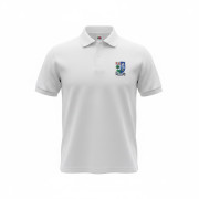 Fruit of Loom Unisex White Poloshirt Inc Crest Embroidered Logo - enlarged view