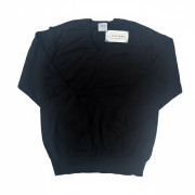 Boys Kids Black V-Neck Sweater without Logo - enlarged view