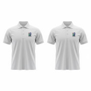 Unisex White Poloshirt Inc Crest Embroidered Logo - enlarged view