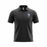 Russell Unisex Black Poloshirt Inc Crest Embroidered Logo - enlarged view