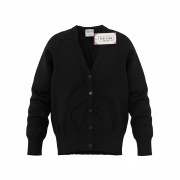 Girls Black V Neck Cardigan without Logo - enlarged view