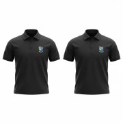 Unisex Black Poloshirt Inc Crest Embroidered Logo  - enlarged view