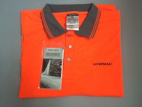 LOW01 Orange Hi Visibility Poloshirt 