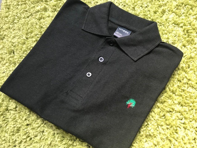 Unisex Black Poloshirt Inc Tree Embroidered Logo 
