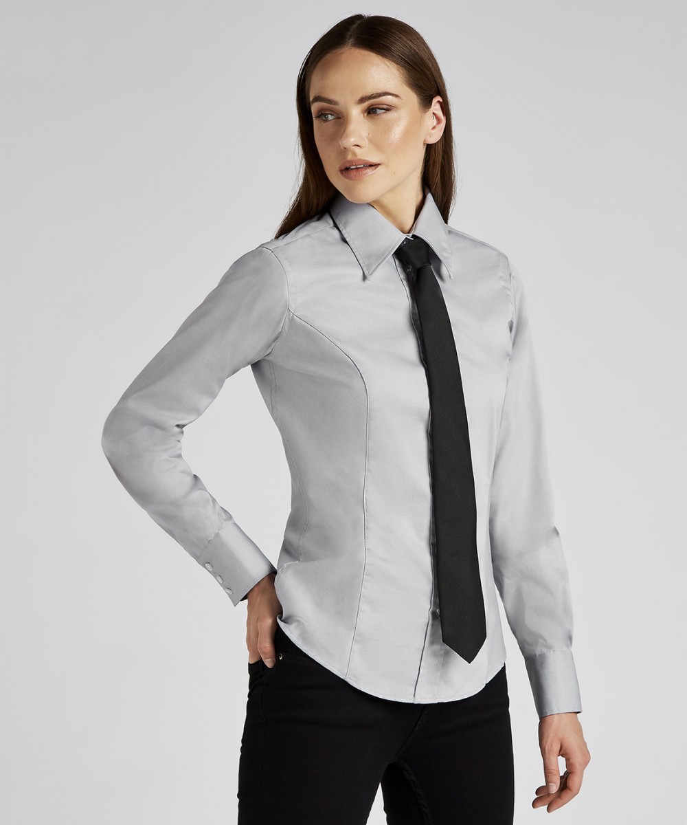 Kustom Kit Easy Care Ladies Long Sleeve Shirt (Tailored Fit)