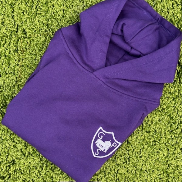 Unisex Purple Hooded Top Inc Crest Embroidered Logo