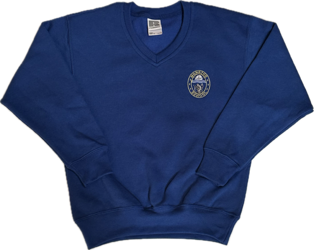 Unisex Royal V-Neck Sweatshirt Inc Embroidered Logo