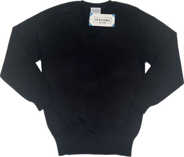 Boys Kids Black V-Neck Sweater without Logo