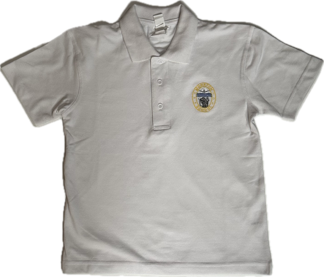 JWB Unisex White Poloshirt Inc Embroidered Logo