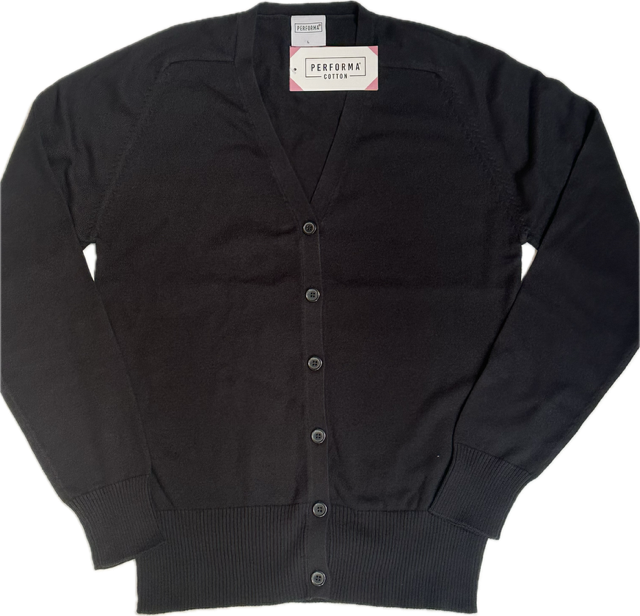 Girls Black V Neck Cardigan without Logo