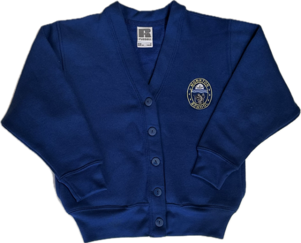 Girls Royal Sweatshirt Cardigan Age 7/8 Inc Embroidered Logo