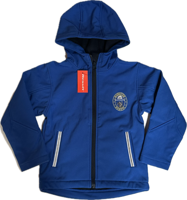 Unisex Royal Hooded Softshell Jacket Includes Embroidered Logo