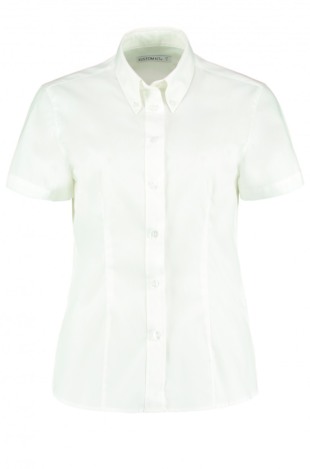 Kustom Kit Woman's Oxford Blouse Short-Sleeved (Tailored Fit)