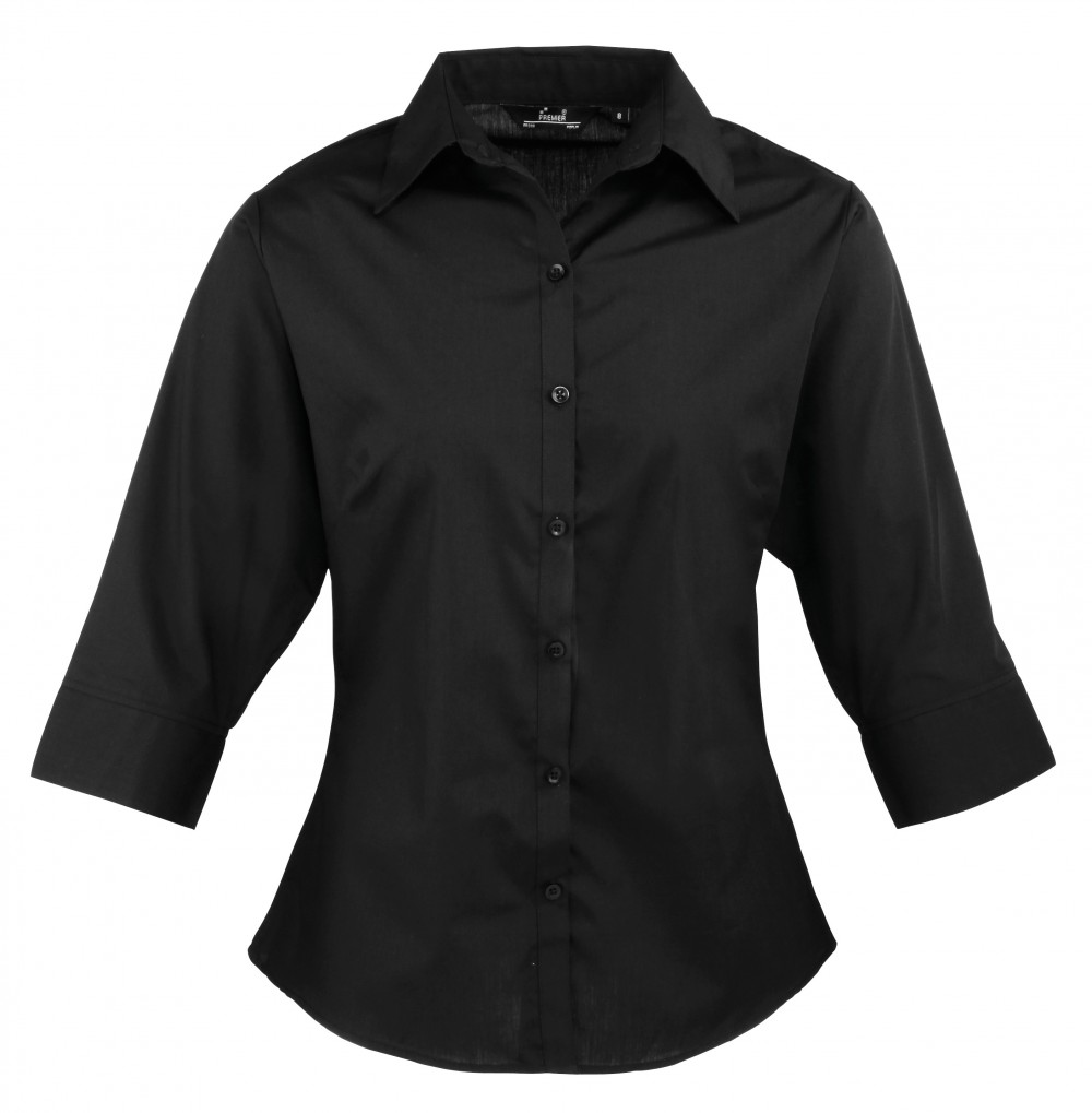 Premier Ladies 3/4 Sleeve Poplin Shirt 