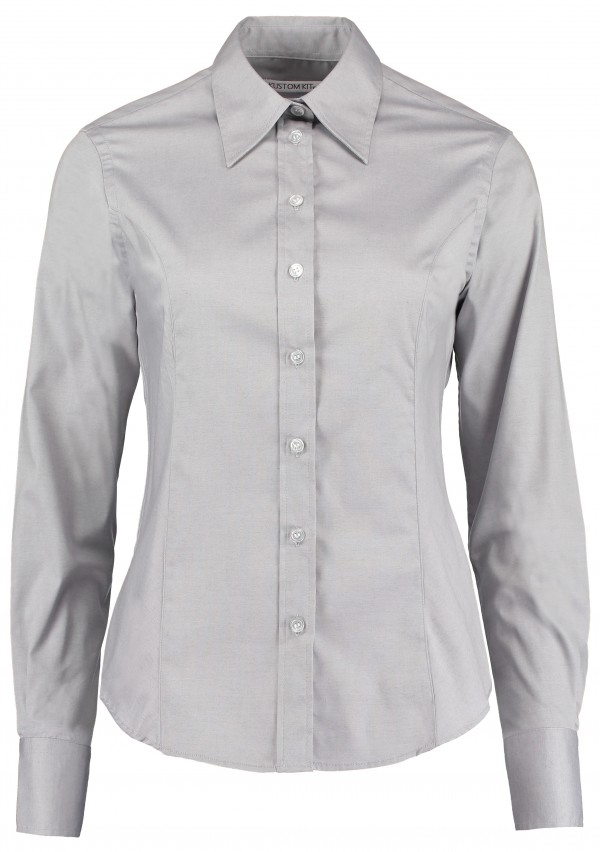 Kustom Kit Easy Care Ladies Long Sleeve Shirt (Tailored Fit)
