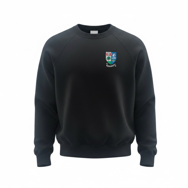 Russell Black Sweatshirt Including Crest Embroidered Logo