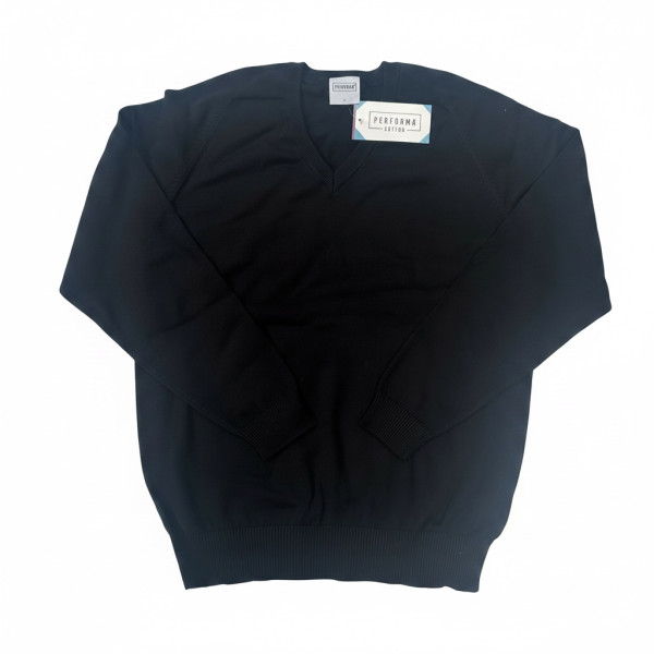 Boys Kids Black V-Neck Sweater without Logo