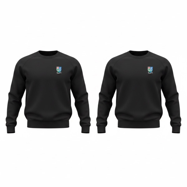 JWB Unisex Black Sweatshirt Inc Crest Embroidered Logo