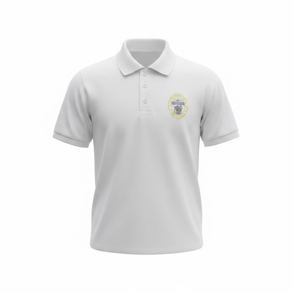 Unisex White Poloshirt Inc Embroidered Logo