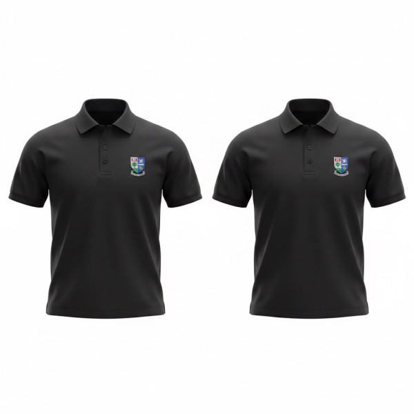 Unisex Black Poloshirt Inc Crest Embroidered Logo