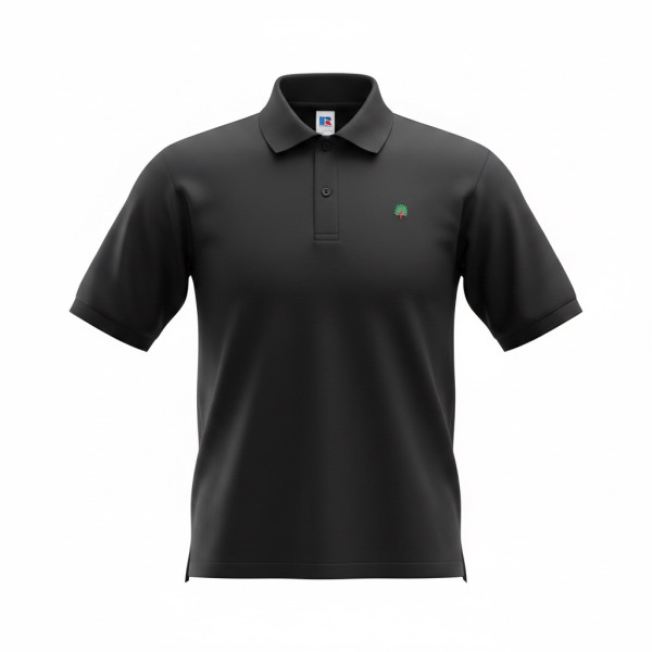 Russell Unisex Black Poloshirt Inc Tree Embroidered Logo