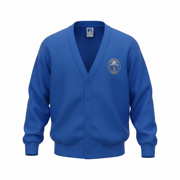 Girls Royal Sweatshirt Cardigan Age 7/8 Inc Embroidered Logo