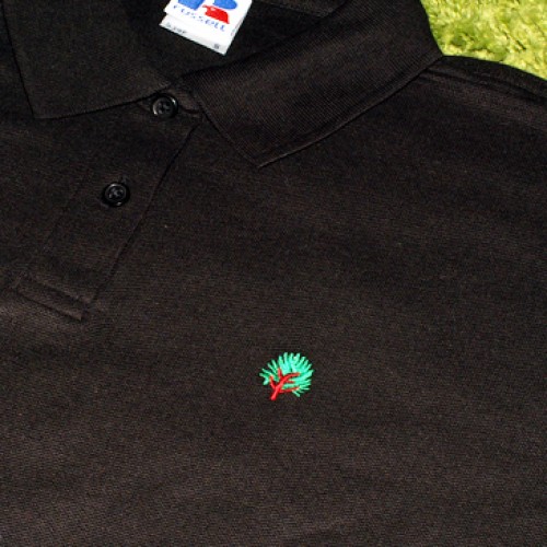 Jerzees Unisex Black Poloshirt Inc Tree Embroidered Logo