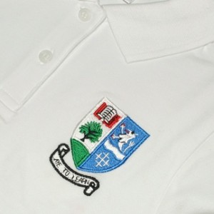 Fruit of Loom Kids White Poloshirt Inc Crest Embroidered Logo