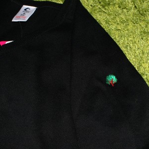 Girls Black V Neck Sweater Inc Tree Embroidered Logo