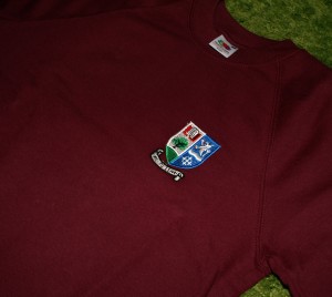 Fruit of Loom Kids Burgundy Sweatshirt Inc Crest Embroidered Logo